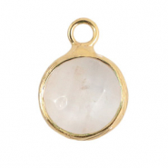 Anh&auml;nger Naturstein 10mm White crystal-gold