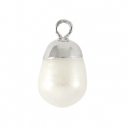 BQ Süsswasser Perlen Anhänger round Silver-natural white