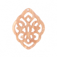 Anh&auml;nger aus Resin Rhombus Barock Peach pink