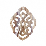 Anh&auml;nger aus Resin Rhombus Barock Sugar almond taupe