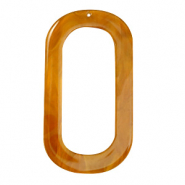Anhänger aus Resin lang oval 56x30mm Golden brown