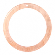 Anhänger aus Resin rund 35mm Peach pink