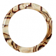 Anhänger aus Resin rund 35mm Incense beige pearl