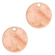 Anhänger aus Resin rund 12mm Peach pink