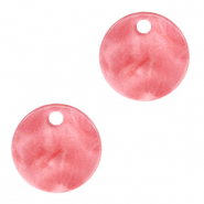 Anhänger aus Resin rund 12mm Fruit dove pink
