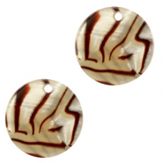 Anhänger aus Resin rund 12mm Incense beige pearl