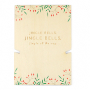 Karten f&uuml;r Schmuck Holz "jingle bells" Natural (nat&uuml;rlicher Holzfarbton)