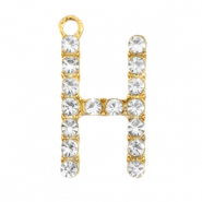 Anh&auml;nger Metall Basic Quality Strass Initiale H Gold