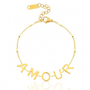 Stainless Steel - Rostfrei Stahl Armb&auml;nder "amour" Gold