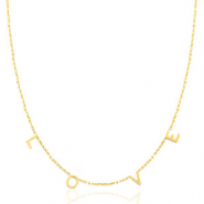 Stainless Steel - Rostfrei Stahl Kette "love" Gold