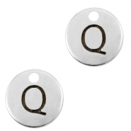 Anh&auml;nger Metall DQ Buchstabe Q Antik silber (Nickelfrei)
