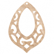 Anhänger aus Resin Barock Tropfen Light semolina beige