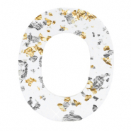 Anhänger aus Resin Oval Silver gold-transparent