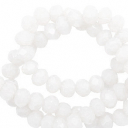 Facetten Top Glas Perlen 6x4mm Rondellen Brilliant white-pearl shine coating