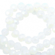 Facetten Top Glas Perlen 3x2mm Rondellen Brilliant white crystal-pearl shine coating