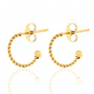 Stainless Steel - Rostfrei Stahl Ohrringe Creolen 12mm Gold