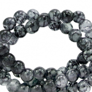 Glas Perlen 4 mm meliert Dark grey