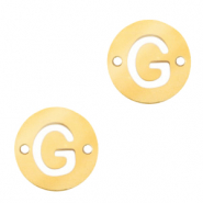 Anh&auml;nger aus Stainless Steel - Rostfreiem Stahl Zwischenst&uuml;ck 10mm Initial coin G Gold