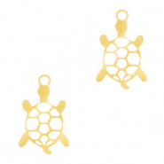 Anh&auml;nger aus Stainless Steel - Rostfreiem Stahl Schildkr&ouml;te Gold
