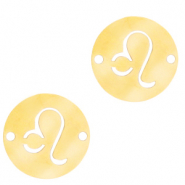 Anh&auml;nger aus Stainless Steel - Rostfreiem Stahl Zwischenst&uuml;ck Sternzeichen L&ouml;we Gold