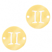 Anh&auml;nger aus Stainless Steel - Rostfreiem Stahl Zwischenst&uuml;ck Sternzeichen Zwillinge Gold
