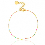 Stainless Steel - Rostfrei Stahl Armb&auml;nder Rainbow Gold