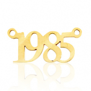 Anh&auml;nger aus Stainless Steel - Rostfreiem Stahl Zwischenst&uuml;ck Jahr 1985 Gold