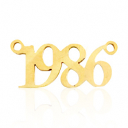 Anh&auml;nger aus Stainless Steel - Rostfreiem Stahl Zwischenst&uuml;ck Jahr 1986 Gold