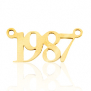 Anh&auml;nger aus Stainless Steel - Rostfreiem Stahl Zwischenst&uuml;ck Jahr 1987 Gold