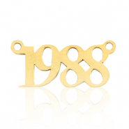 Anh&auml;nger aus Stainless Steel - Rostfreiem Stahl Zwischenst&uuml;ck Jahr 1988 Gold