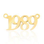 Anh&auml;nger aus Stainless Steel - Rostfreiem Stahl Zwischenst&uuml;ck Jahr 1989 Gold
