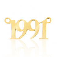 Anh&auml;nger aus Stainless Steel - Rostfreiem Stahl Zwischenst&uuml;ck Jahr 1991 Gold