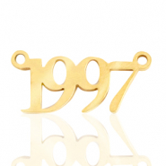 Anh&auml;nger aus Stainless Steel - Rostfreiem Stahl Zwischenst&uuml;ck Jahr 1997 Gold