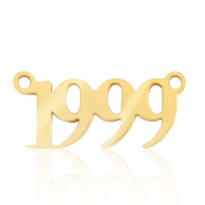 Anh&auml;nger aus Stainless Steel - Rostfreiem Stahl Zwischenst&uuml;ck Jahr 1999 Gold