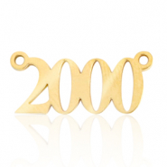 Anh&auml;nger aus Stainless Steel - Rostfreiem Stahl Zwischenst&uuml;ck Jahr 2000 Gold