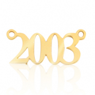 Anh&auml;nger aus Stainless Steel - Rostfreiem Stahl Zwischenst&uuml;ck Jahr 2003 Gold