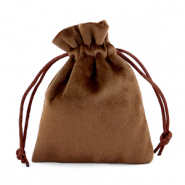 Velvet Schmuck Beutel Dark brown