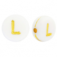 Acryl Buchstaben L White-gold