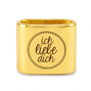 Schieber Metall DQ "ICH LIEBE DICH" Mix & Match Gold (Nickelfrei)