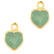 Anh&auml;nger Naturstein Heart Ocean green-gold