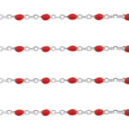 Zubehör aus Stainless Steel - Rostfreiem Stahl Gliederkette 1mm Samba red-silber