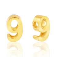 Perlen aus Stainless Steel - Rostfreiem Stahl Zahlen 9 Gold