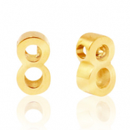 Perlen aus Stainless Steel - Rostfreiem Stahl Zahlen 8 Gold