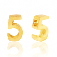 Perlen aus Stainless Steel - Rostfreiem Stahl Zahlen 5 Gold