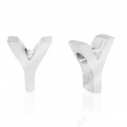 Perlen aus Stainless Steel - Rostfreiem Stahl Buchstaben Y Silber