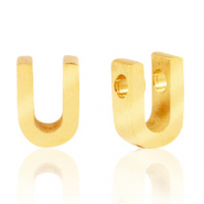 Perlen aus Stainless Steel - Rostfreiem Stahl Buchstaben U Gold