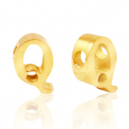 Perlen aus Stainless Steel - Rostfreiem Stahl Buchstaben Q Gold