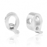 Perlen aus Stainless Steel - Rostfreiem Stahl Buchstaben Q Silber