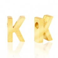 Perlen aus Stainless Steel - Rostfreiem Stahl Buchstaben K Gold
