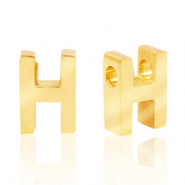 Perlen aus Stainless Steel - Rostfreiem Stahl Buchstaben H Gold